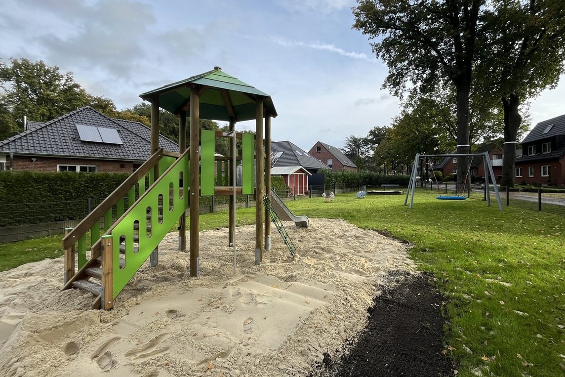 Fertig zum Spielen: Den neuen Spielplatz „Allee“ in Rorup hat die Stadt heute freigegeben. (Foto: Stadt Dülmen)